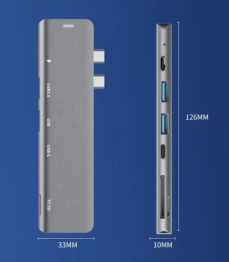 HyperDock Pro 7-in-1 USB-C Hub — 4K HDMI Multiport Adapter for MacBook Pro & Air