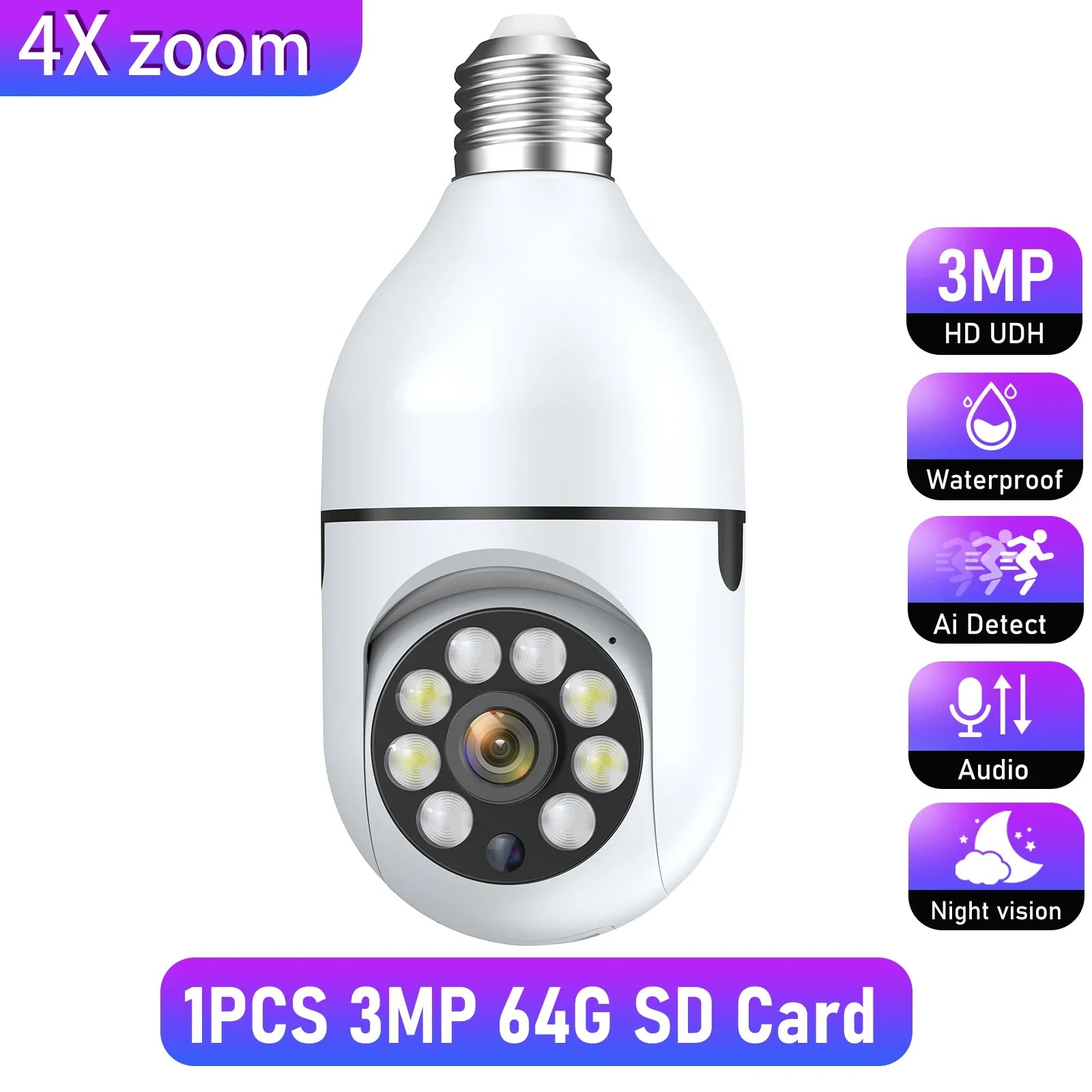360 1080 p Light Bulb Security Camera