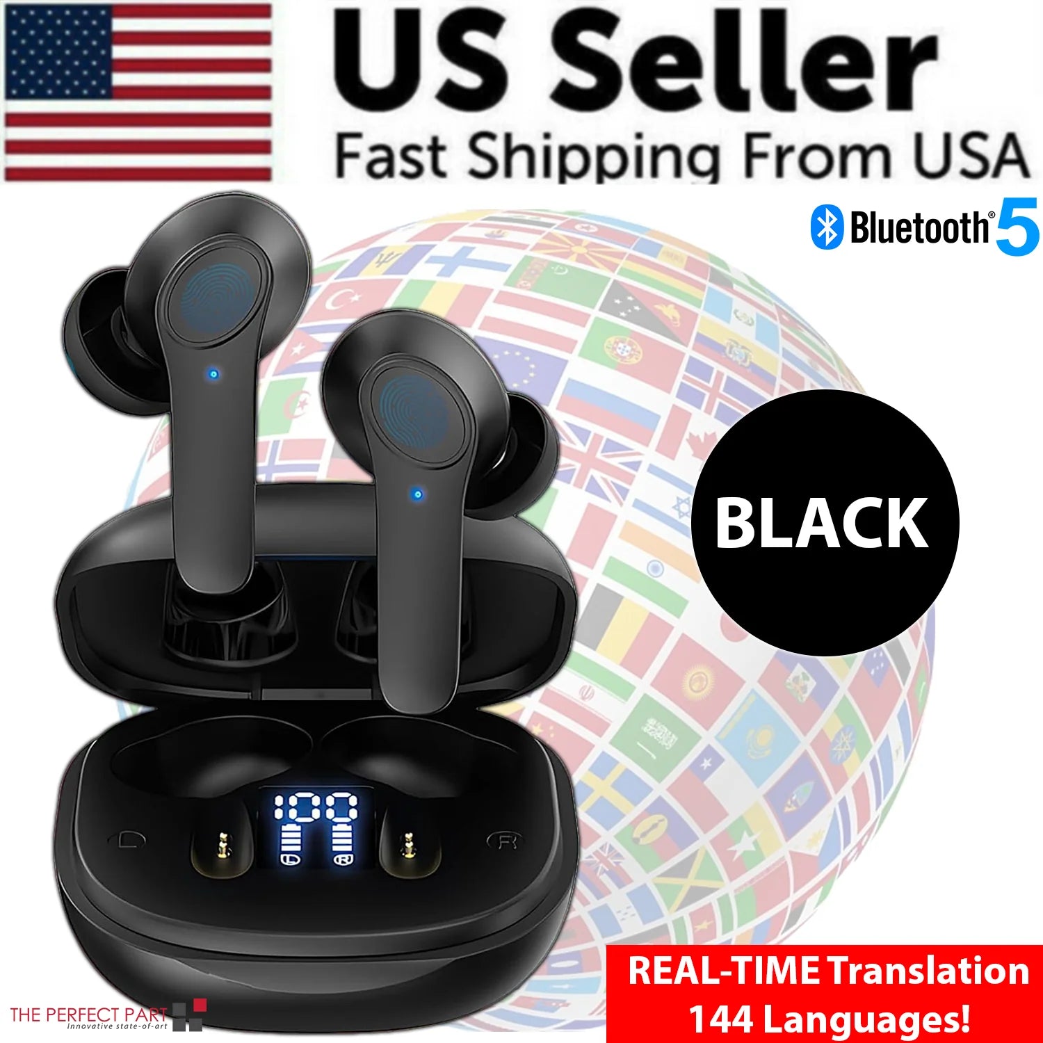 LingoLink Pro — 144-Language Smart Translator Earbuds with Real-Time AI Translation