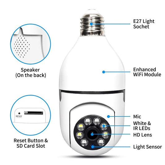 360 1080 p Light Bulb Security Camera