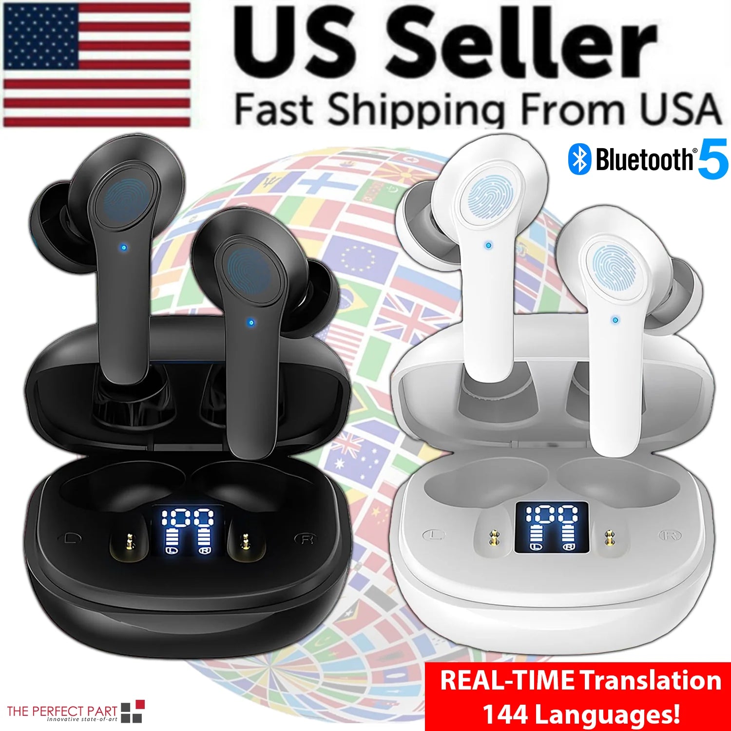 LingoLink Pro — 144-Language Smart Translator Earbuds with Real-Time AI Translation