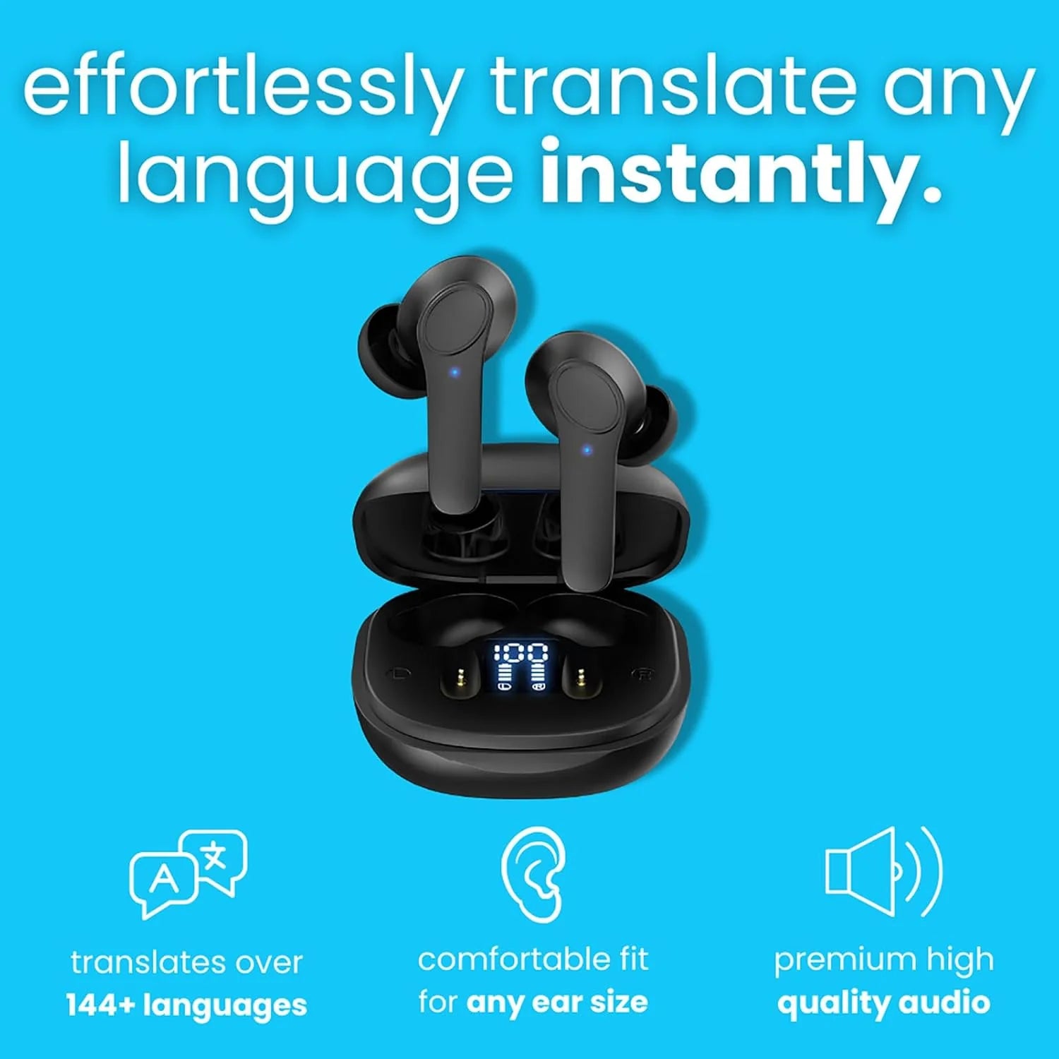 LingoLink Pro — 144-Language Smart Translator Earbuds with Real-Time AI Translation
