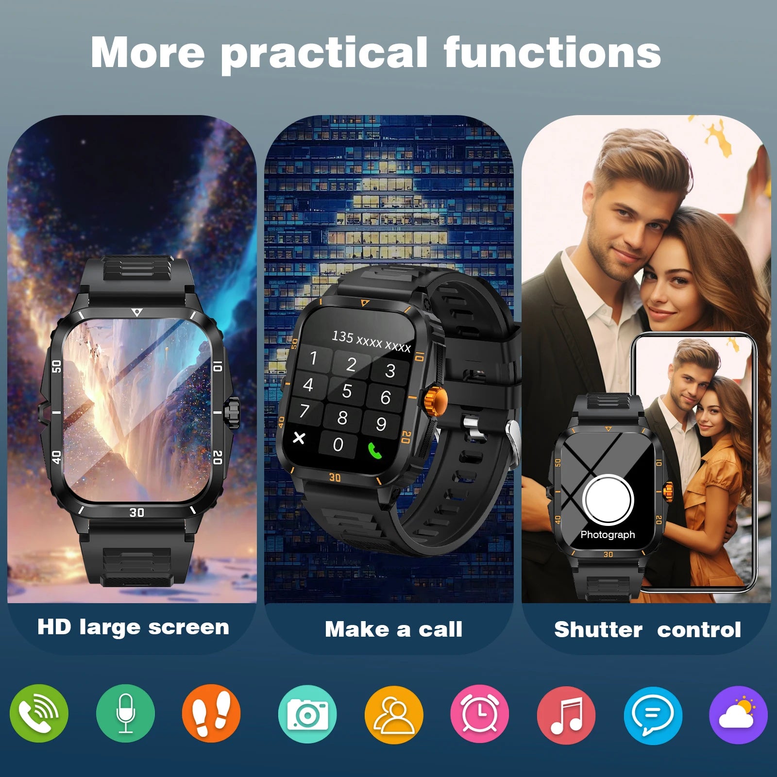 VibeSync™ Smartwatch – 1.96” HD Display, Bluetooth Calls & All-Day Health Tracking