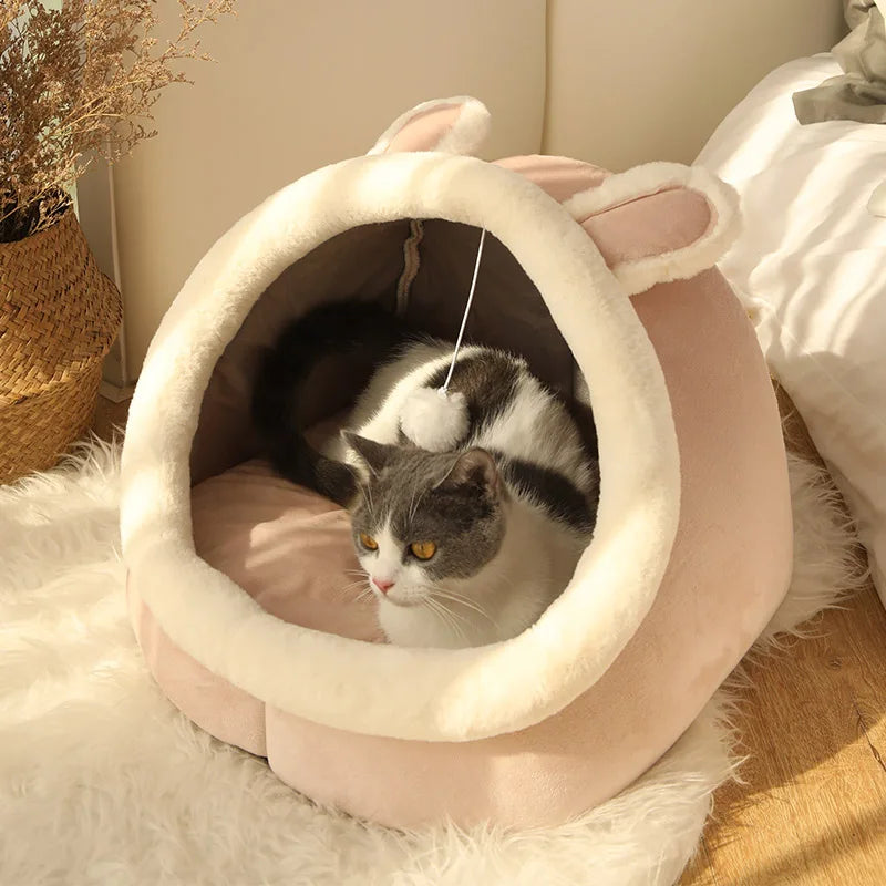  💤 DreamPaw™ Cozy Cave Bed – Foldable, Washable & Purrfect for Deep Sleep 🐾
