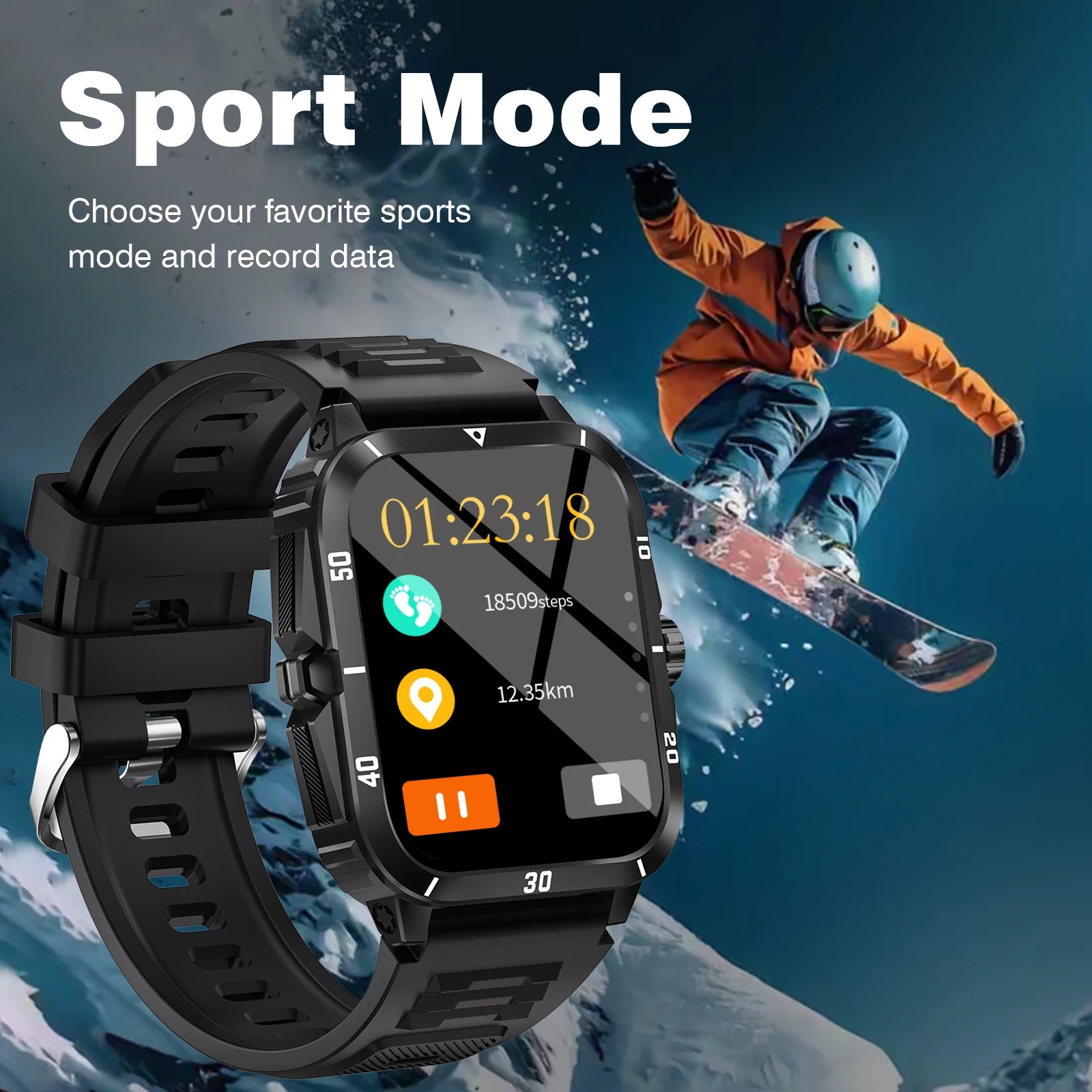 VibeSync™ Smartwatch – 1.96” HD Display, Bluetooth Calls & All-Day Health Tracking