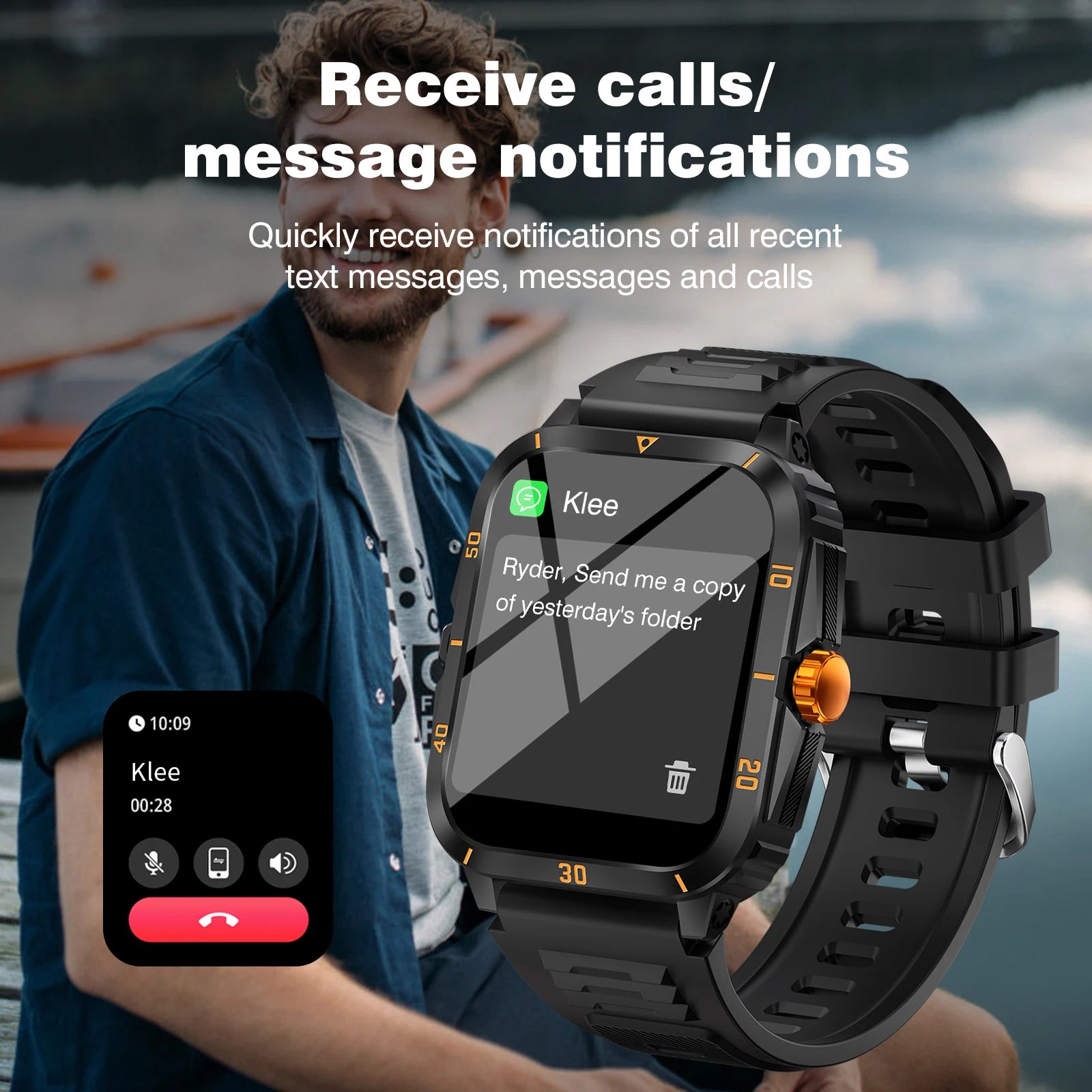 VibeSync™ Smartwatch – 1.96” HD Display, Bluetooth Calls & All-Day Health Tracking