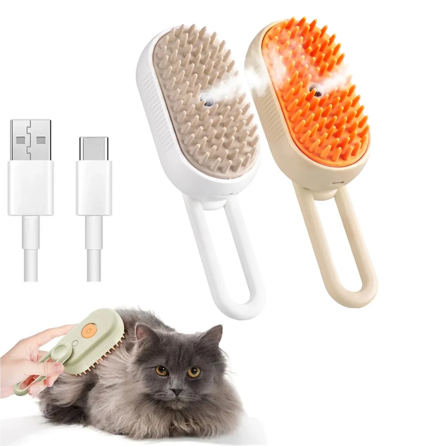 PawSteam™ 3-in-1 Pet Grooming Brush – Steam, Massage & De-Shedding in One Smart Tool