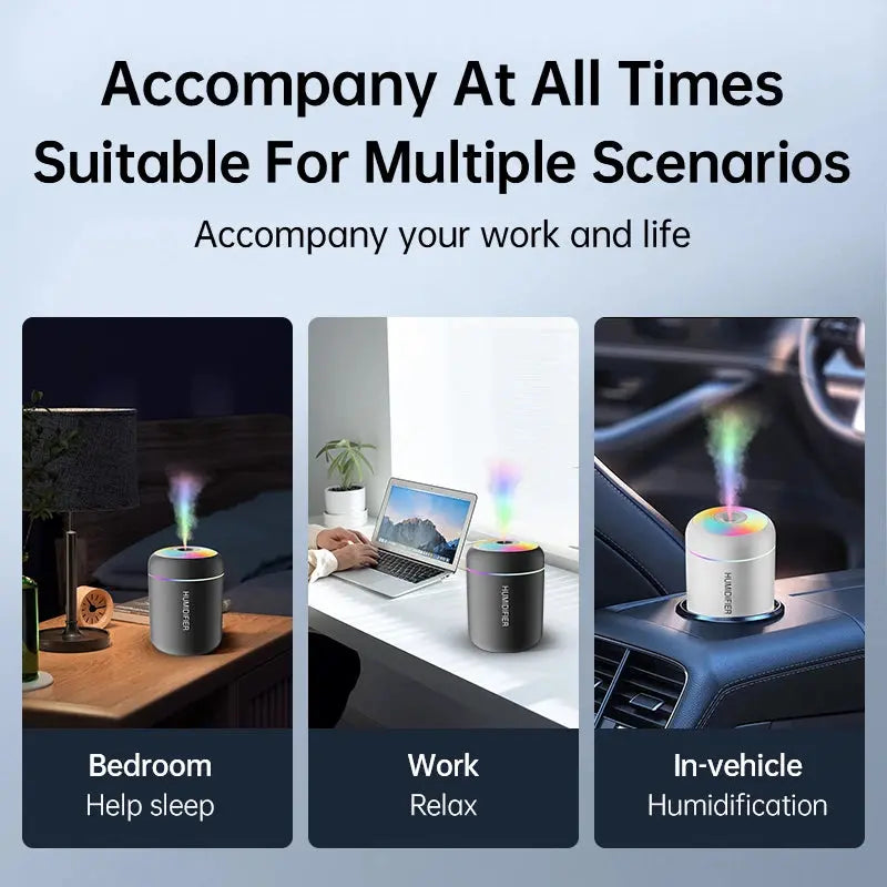 🌫️ AeroMist™ Mini USB Humidifier & Aroma Diffuser | 180ml Portable Air Purifier for Home, Car & Office