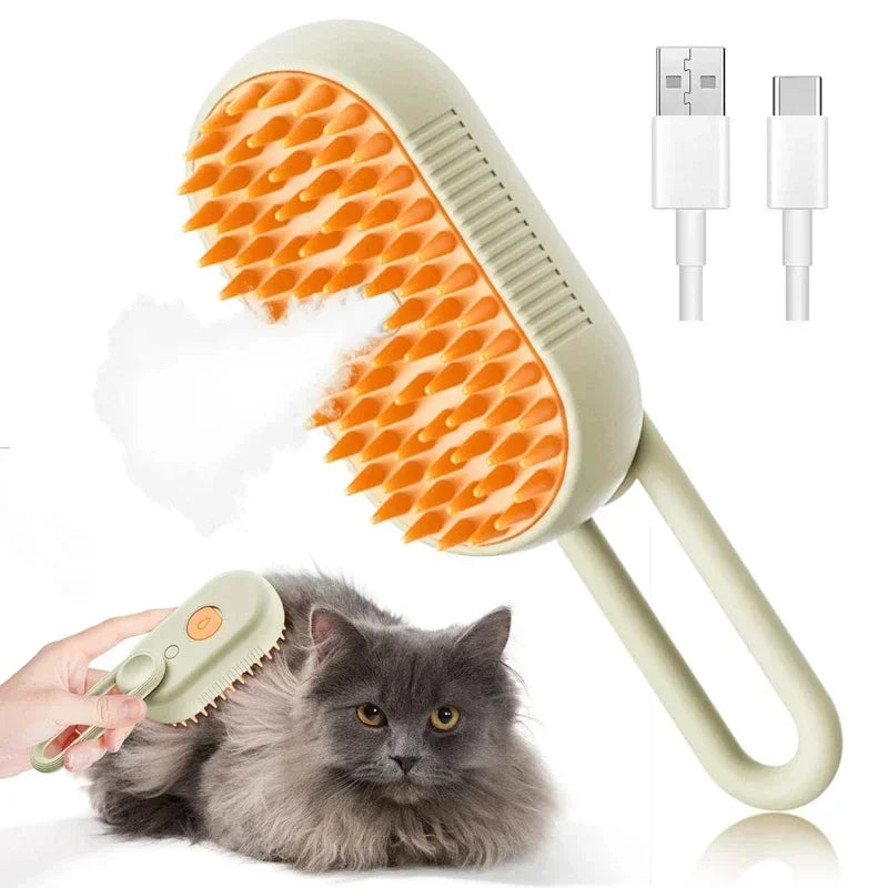 PawSteam™ 3-in-1 Pet Grooming Brush – Steam, Massage & De-Shedding in One Smart Tool