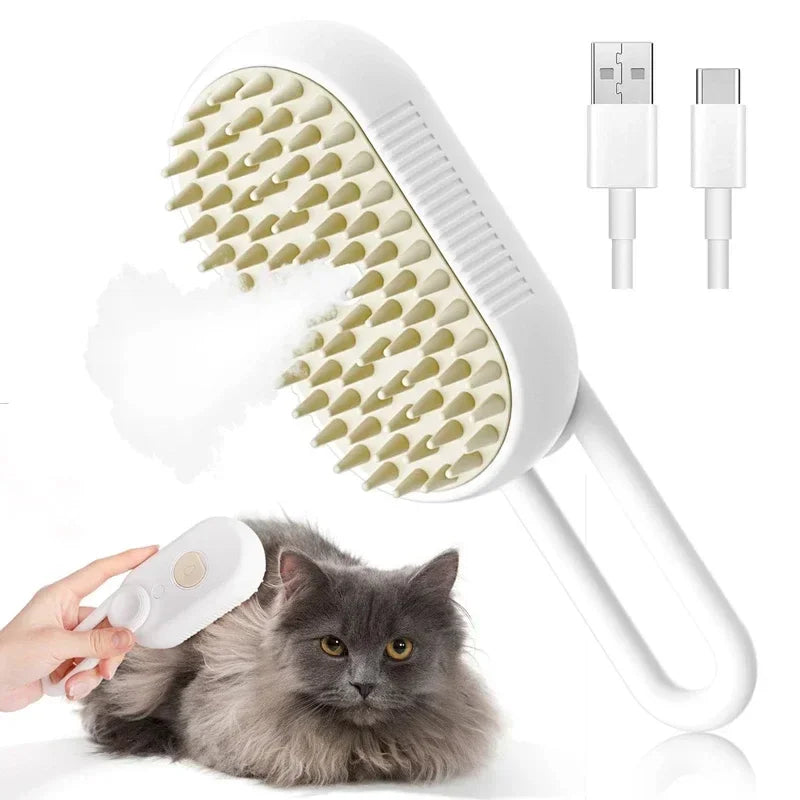 PawSteam™ 3-in-1 Pet Grooming Brush – Steam, Massage & De-Shedding in One Smart Tool