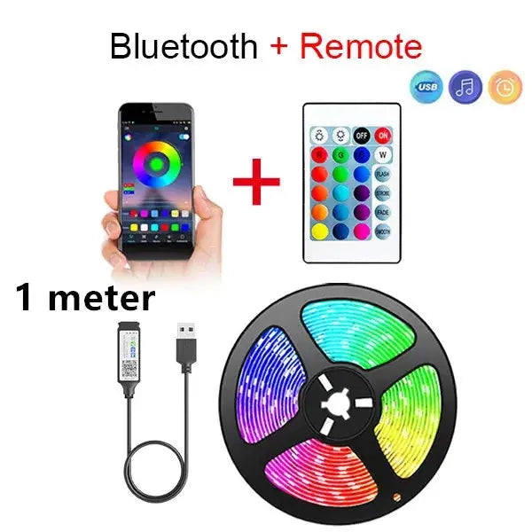 🌈 GlowSync™ Smart LED Strip Lights | Bluetooth App Control RGB Light Strip for Home, TV & Gaming Setup